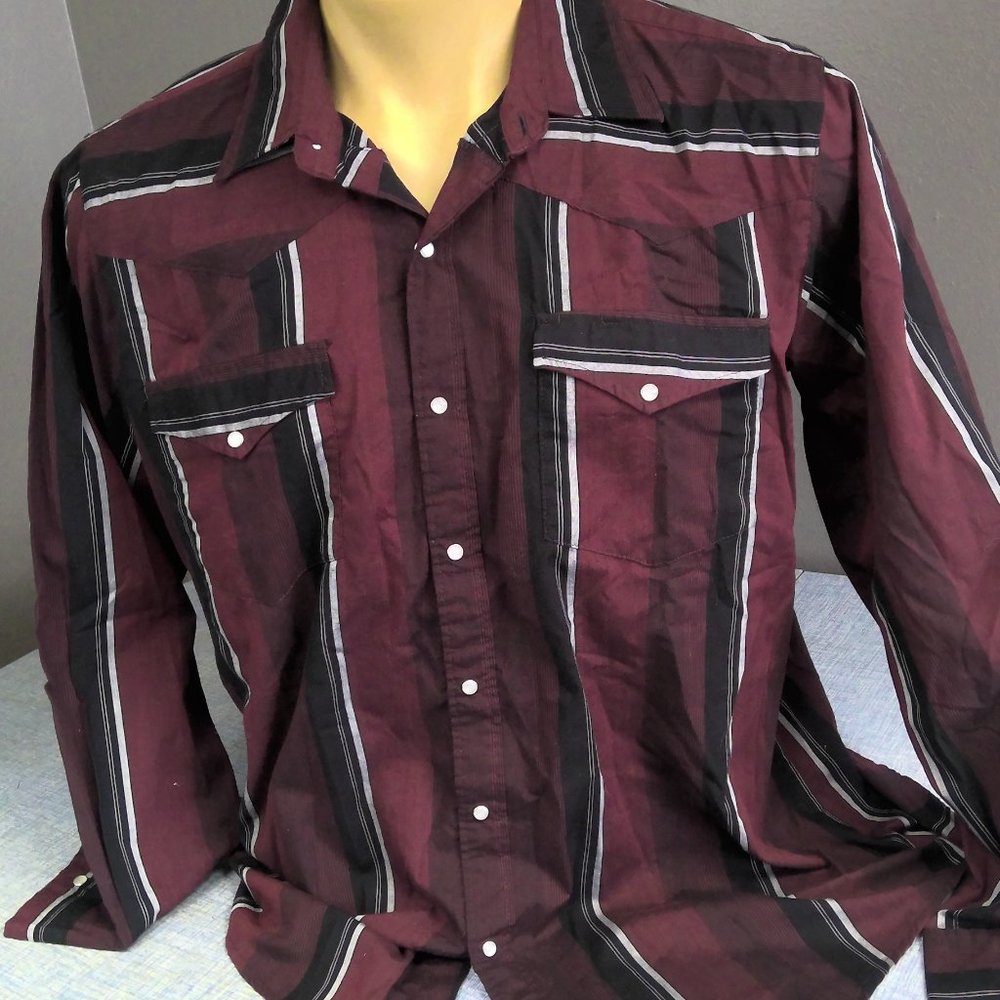 Vintage Canyon Guide Outfitters Western Pearl Snap Shirt Striped XL